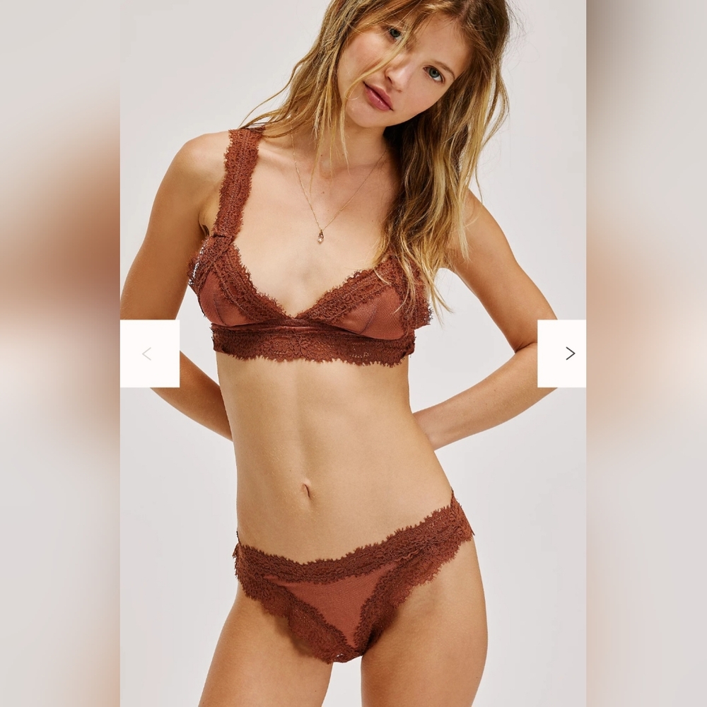 Free People Downtown Darling Longline Bralette (S) and Two Bikini (S, M) Set